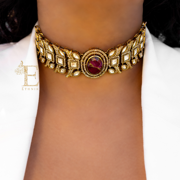 Navya Necklace Set Ruby
