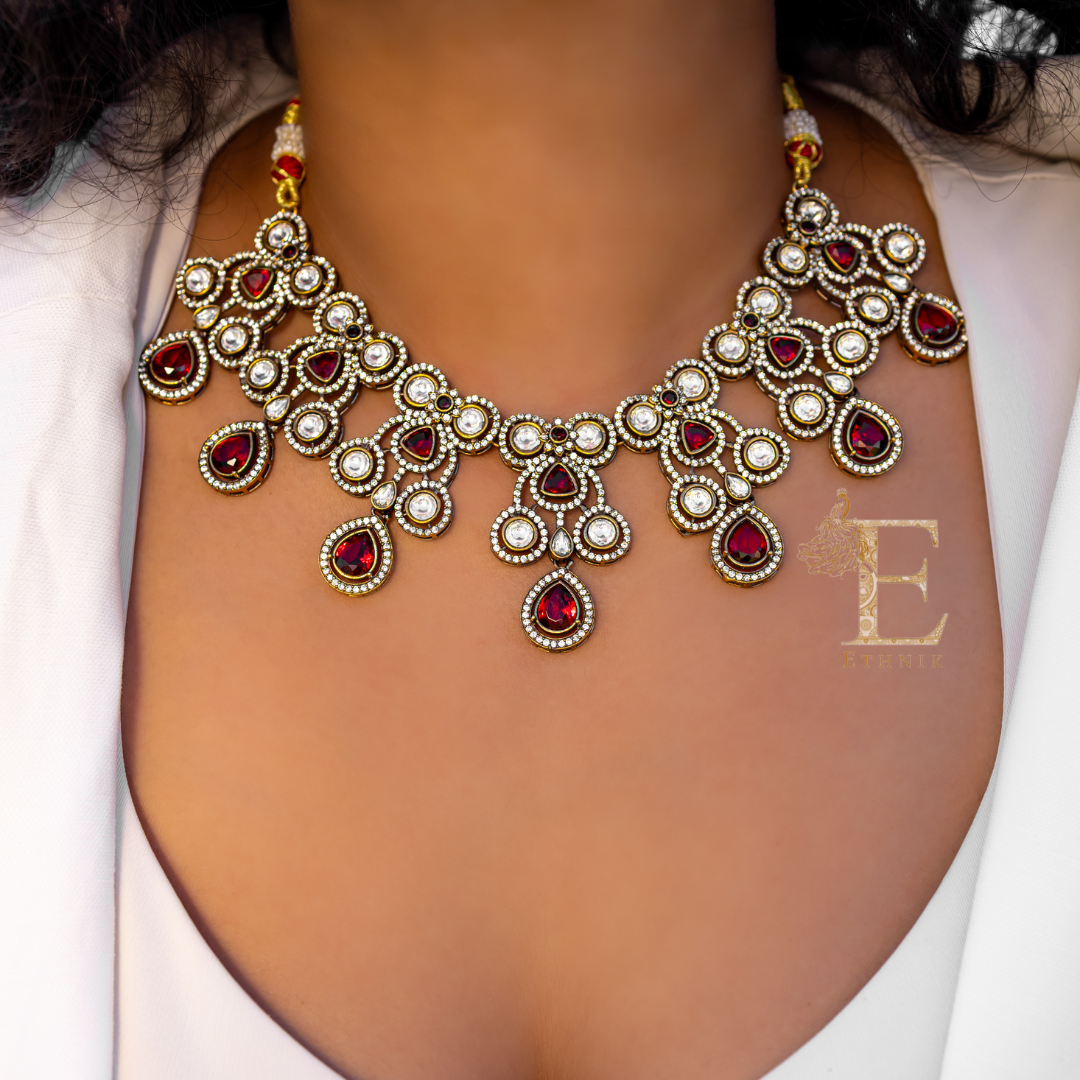 Saumya Necklace Set Sapphire