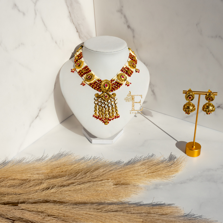 Mandira Necklace Set Red