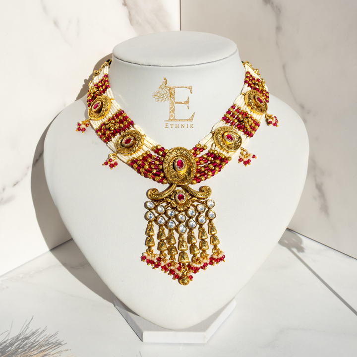 Mandira Necklace Set Red