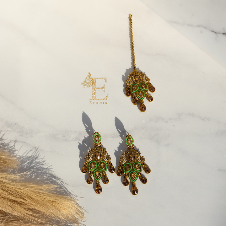 Mayura Necklace Set Mint