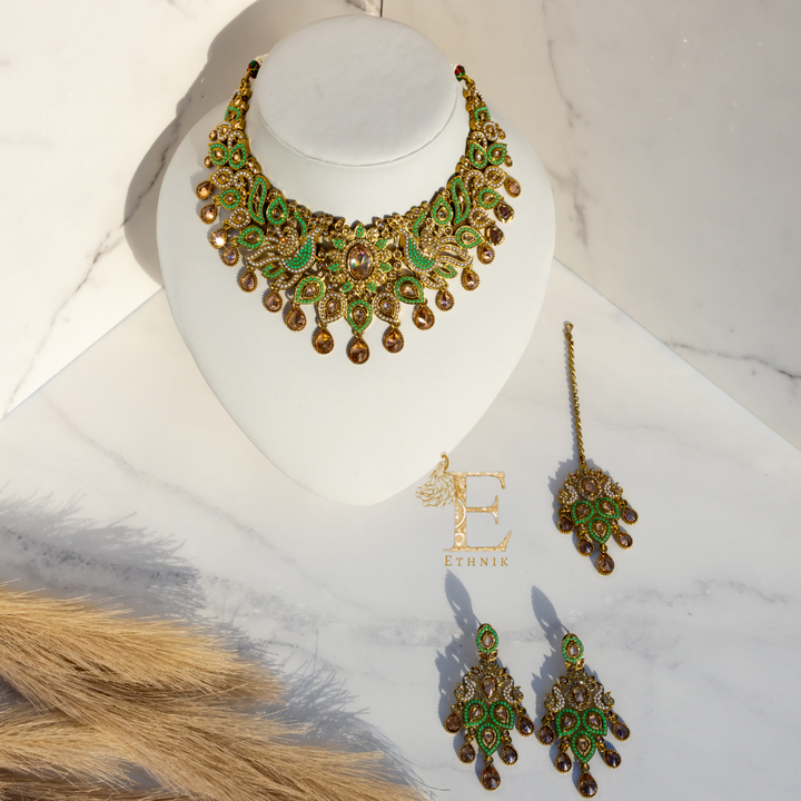 Mayura Necklace Set Mint