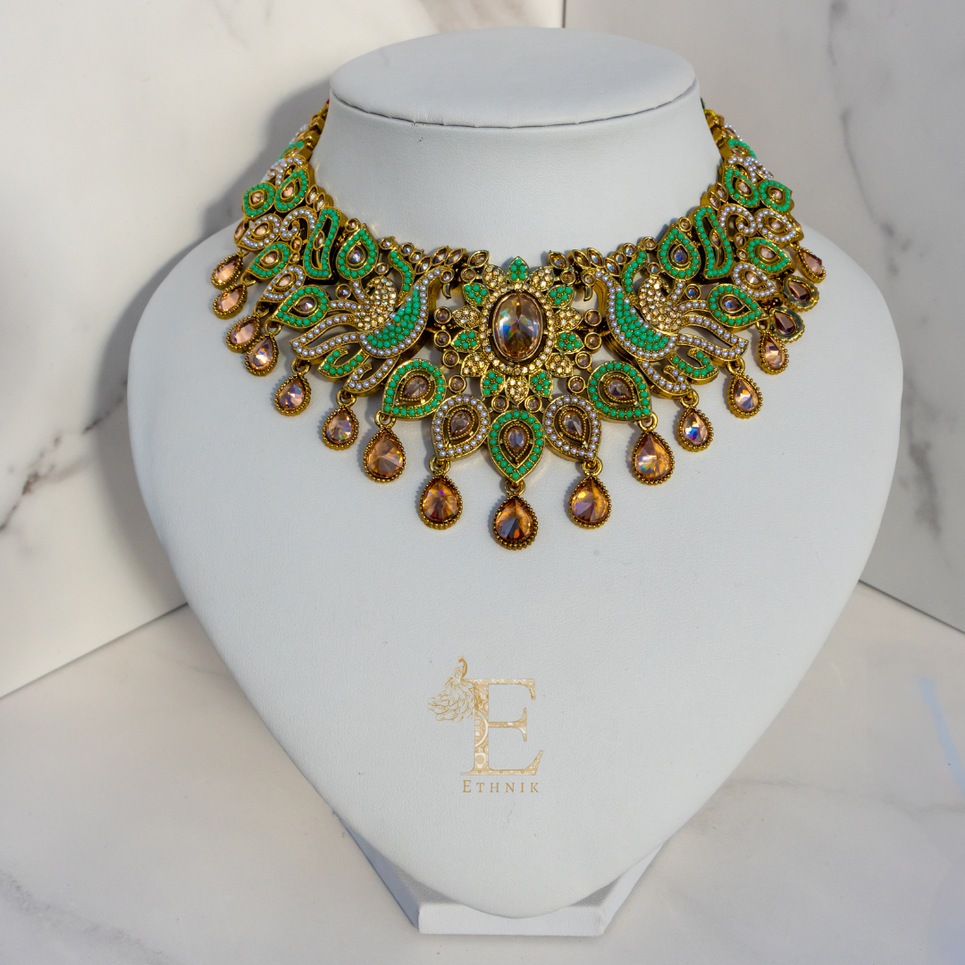 Mayura Necklace Set Mint