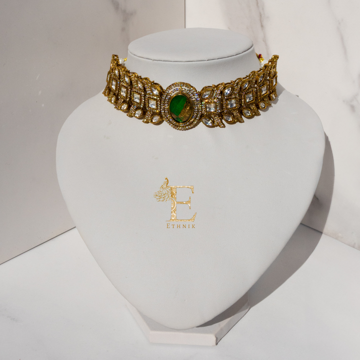 Navya Necklace Set Emerald