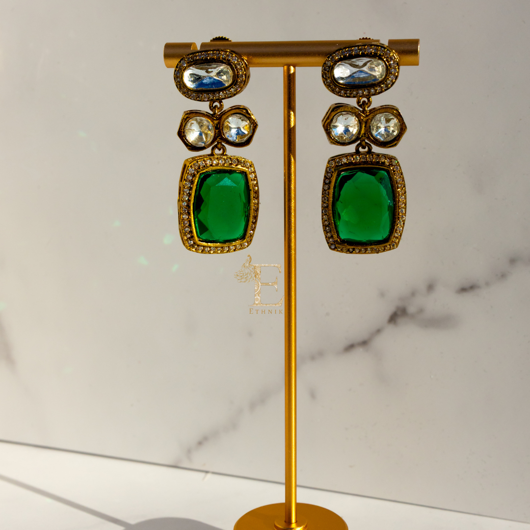 Rajkumari Necklace Set Emerald