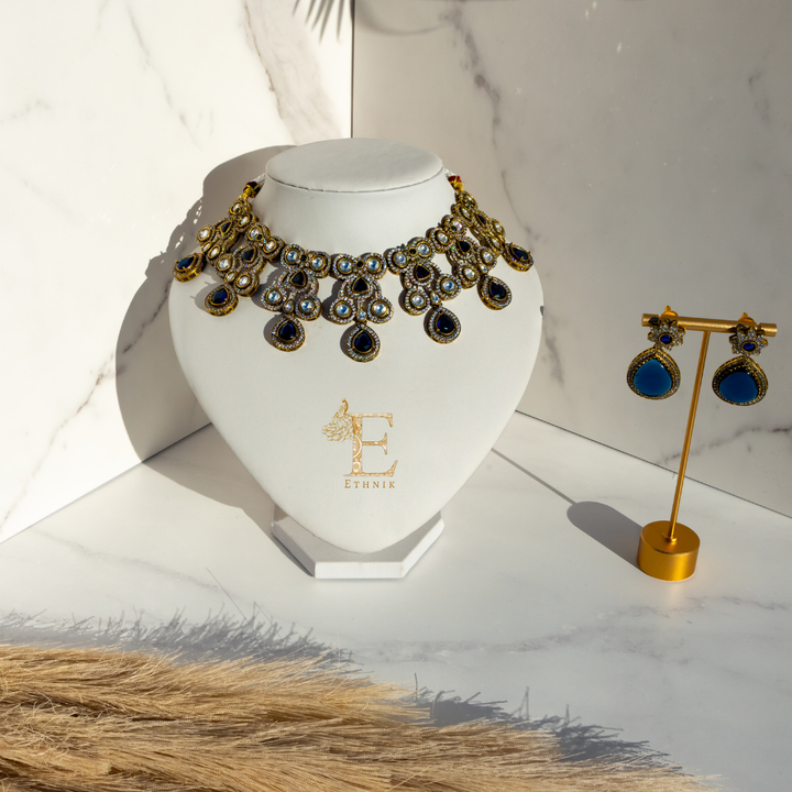 Saumya Necklace Set Sapphire