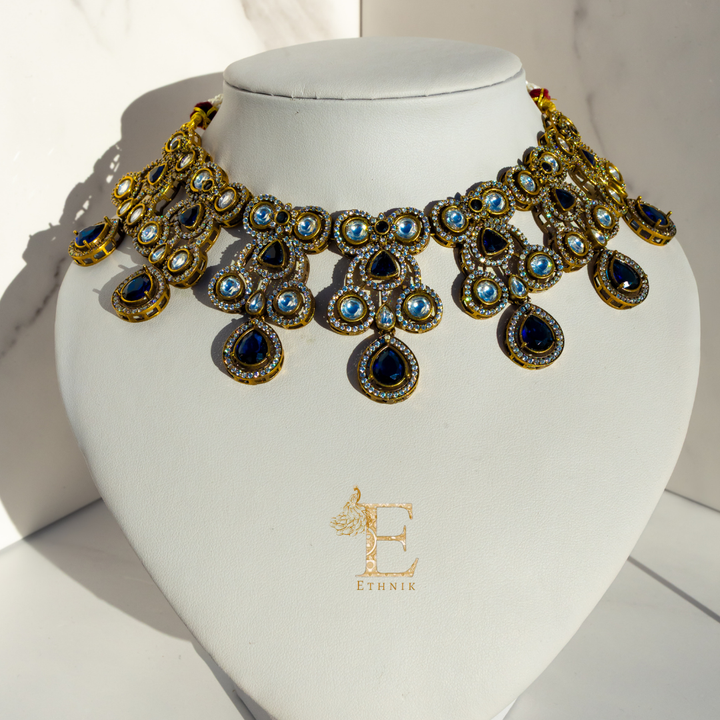 Saumya Necklace Set Sapphire