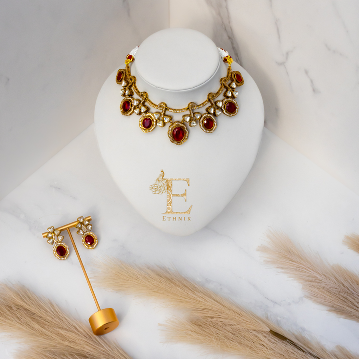 Ziya Necklace Set Ruby