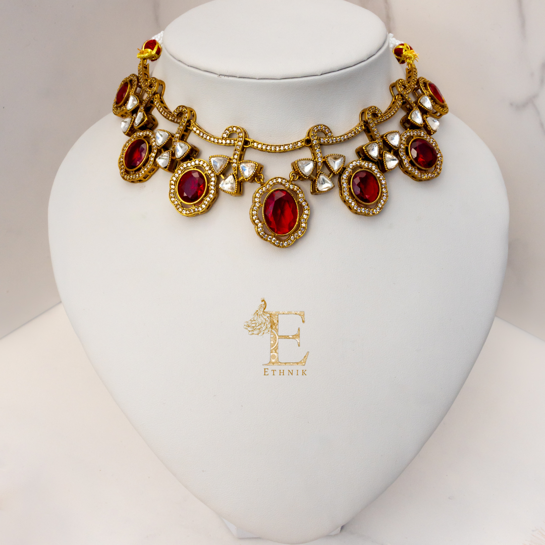 Ziya Necklace Set Ruby